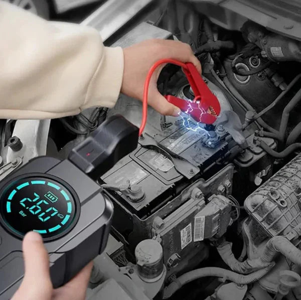 HAYYAT ™Jump Starter With Air Pump هيكساليفينغ™ جهاز تشغيل البطارية مع منفاخ هواء