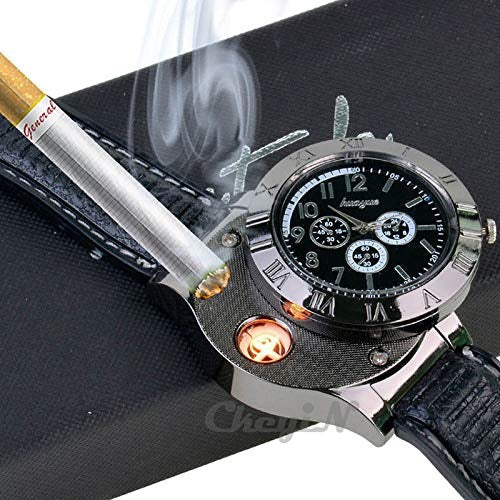 HAYYAT™Men's Military USB Lighter Watch